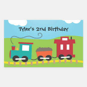 Kids Choo Choo Train Caboose Rectangular Sticker