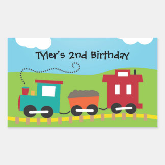 Kids Choo Choo Train Caboose Rectangular Sticker