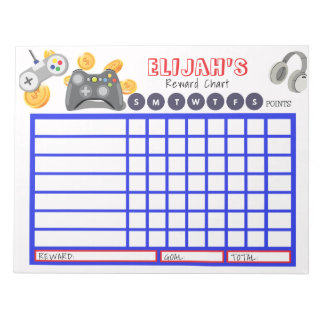Kids Chore Chart, Personalised Game Chart Notepad