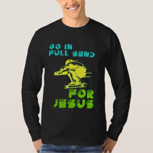 Kids Christian Faith Jesus Skateboarding Send Go I T-Shirt