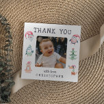 Kids Christmas 2 Photo Thank You<br><div class="desc">Teach your children the art of gratitude with our personalised thank you cards. Each card is a heartwarming masterpiece featuring your favourite photos,  a festive greeting,  and adorable Christmas-themed watercolour illustrations. A perfect way to appreciate gift-givers,  these cards promise to leave an enduring impression on the recipients.</div>