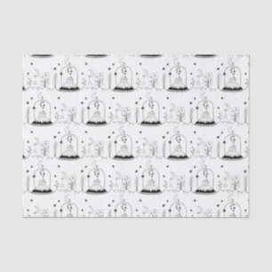 Kids Christmas Black & White Snowglobe Moon Stars Tissue Paper