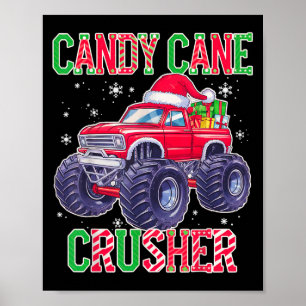 Kids Christmas Candy Cane Crusher Xmas Monster Tru Poster
