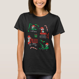 Kids Christmas Construction Vehicles Truck Xmas Bo T-Shirt