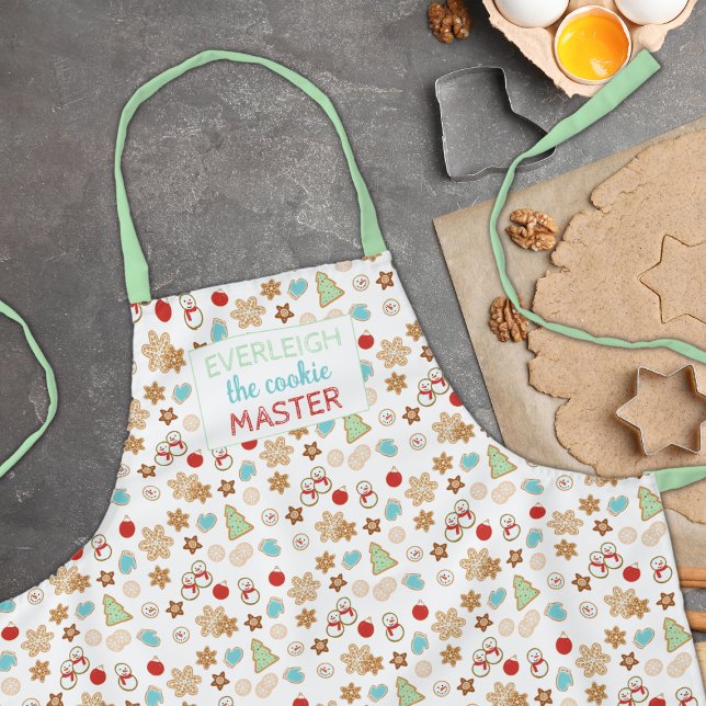 Kids Christmas Cookie Master Patterned Holiday Apron (Creator Uploaded)