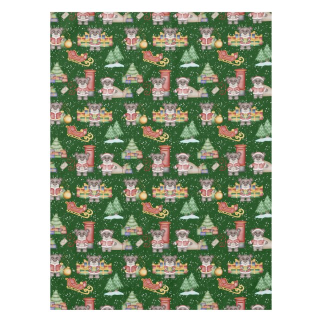 Kids Christmas Cute Festive Animals Bear Tablecloth (Front)