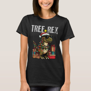 Kids Christmas Dinosaur Tree Rex Xmas Trex Toddler T-Shirt