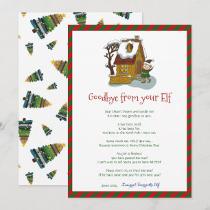 Kids Christmas Elf Boy Goodbye Letter Invitation