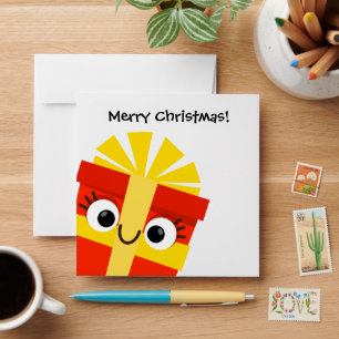 Kids Christmas Envelope with Cartoon Gift