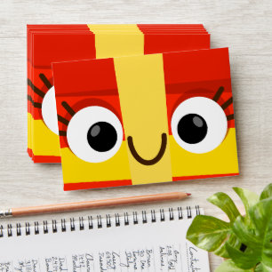 Kids Christmas Envelope with Red Cartoon Gift
