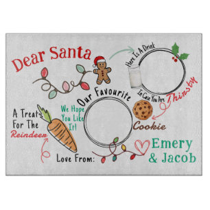 Kids Christmas Eve Personalized Santa Treats  Cutting Board