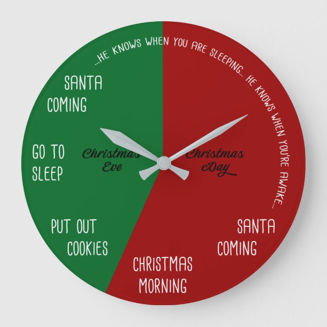 Kids Christmas Eve to Christmas Day Bedtime Clock (Front)