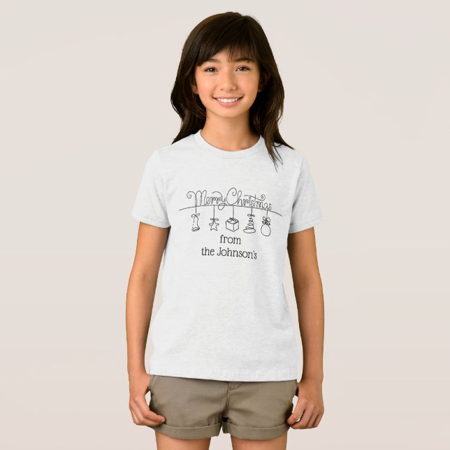 Kids Christmas Family Crew Party T-Shirt Tri-Blend Shirt (Front Full)