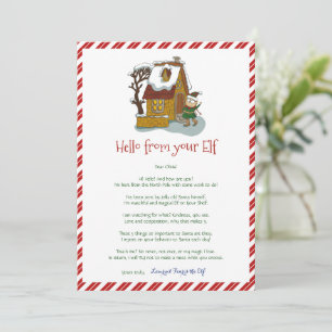 Kids Christmas Girl Elf Hello Letter Invitation