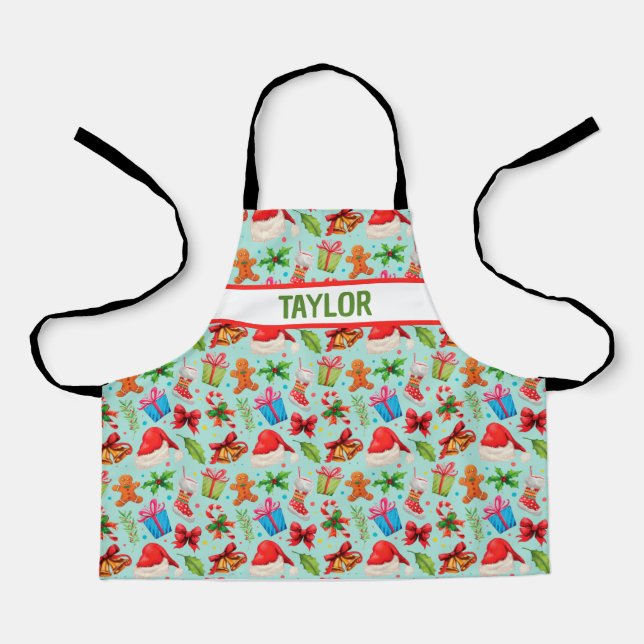 Kids Christmas Goodies All Over Print Personalised Apron (Front)