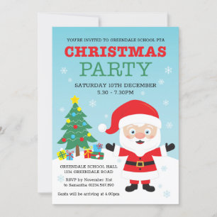 Kids Christmas Holiday Party Invitation