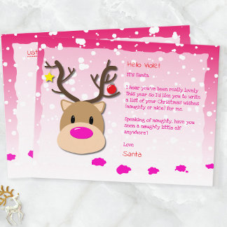 Kids Christmas List to Santa Holiday Postcard