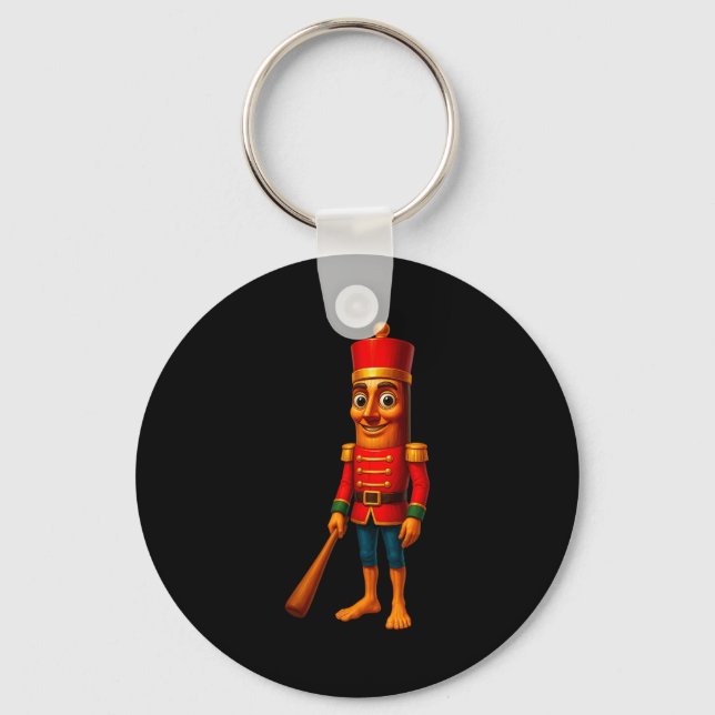 Kids Christmas Pajama Tung Sahur Nutcracker Brainr Key Ring (Front)