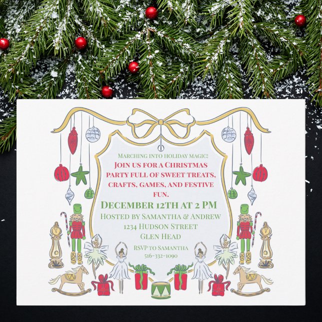 Kids’ Christmas Party Invitation Ballerina Soldier (Creator Uploaded)