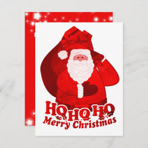 Kids Christmas party invitation Santa red