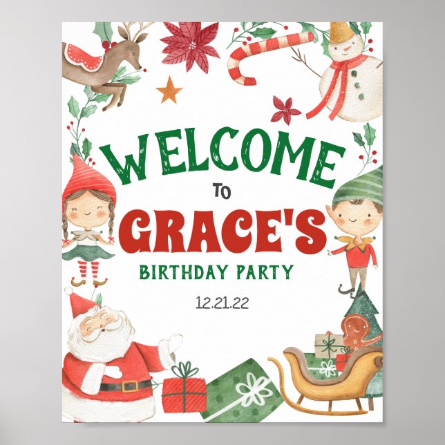 Kids Christmas Party Welcome Sign (Front)