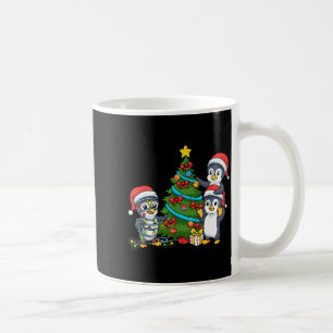 Kids Christmas Penguin Christmas Tree Lights Baubl Coffee Mug