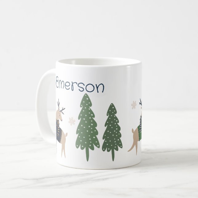 Kid's Christmas Personalised Mug (Front Left)