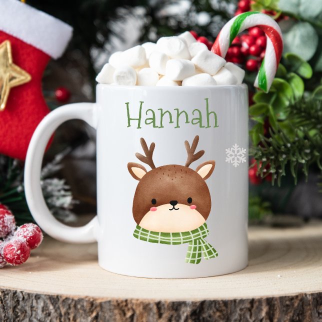 Kid's Christmas Personalised Mug (Cute Christmas mug, personalized kids mug, personalized christmas mug, mug with kids name, hot cocoa)
