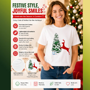 Kids Christmas Photo Outfit   Fun Reindeer Shirt