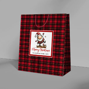 Kids Christmas Playful Santa Cartoon Gift Bag Art