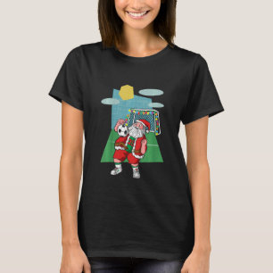 Kids Christmas Soccer Ball Santa 2022 Sport Xmas T-Shirt