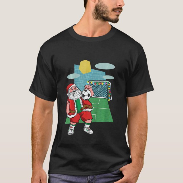 Kids Christmas Soccer Ball Santa 2022  Sport Xmas  T-Shirt (Front)