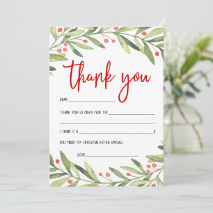 Kids Christmas Thank You Cards