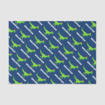 Kids' Christmas Tissue Paper with funny dinosaur