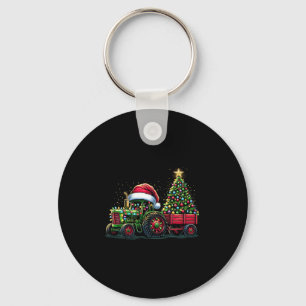 Kids Christmas Tractor Santa Xmas Farm Truck Key Ring