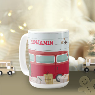 Kids Christmas Tree Adventure Bus Tent Coffee Mug