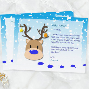 Kids Christmas Wish List to Santa  Holiday Postcard