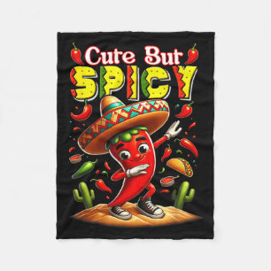 Kids cinco de mayo mexican cute but spicy chilli fleece blanket