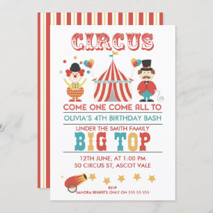 Kids Circus Birthday party Invitation