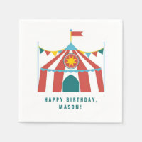 Kid's Circus Theme Birthday Party Napkins
