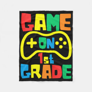 Kids Ck To School Video Game On Gamer First Grade  Fleece Blanket