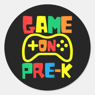 Kids Ck To School Video Game On Gamer Pre-k Toddle Classic Round Sticker