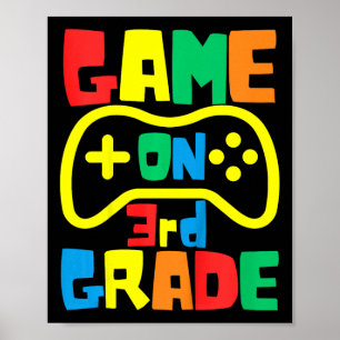 Kids Ck To School Video Game On Gamer Third Grade  Poster