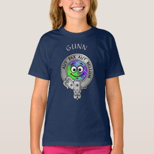 Kids Clan Gunn Crest & Tartan T-Shirt