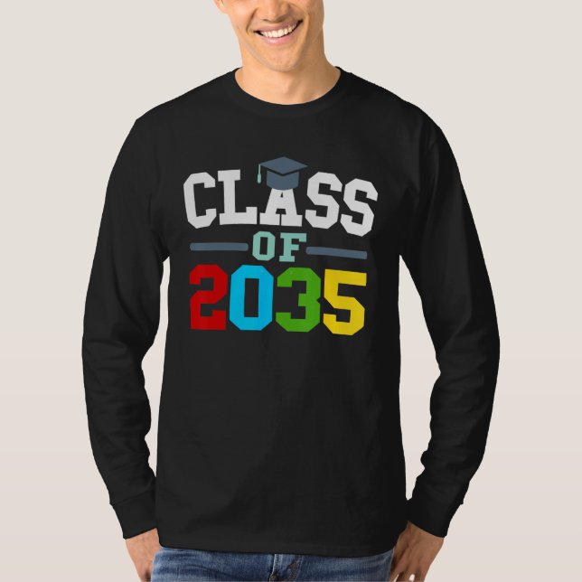 Kids Class Of 2035 First Day Of Back To School Gra T-Shirt (Front)