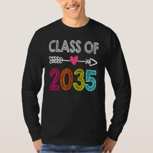 Kids Class Of 2035 Kindergarten Grow With Me Back  T-Shirt