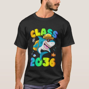 Kids Class Of 2036 Grow With Me Shark Backpack Bac T-Shirt