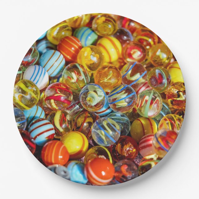 Kids Classic Marbles Disposable Paper Plates (Front)