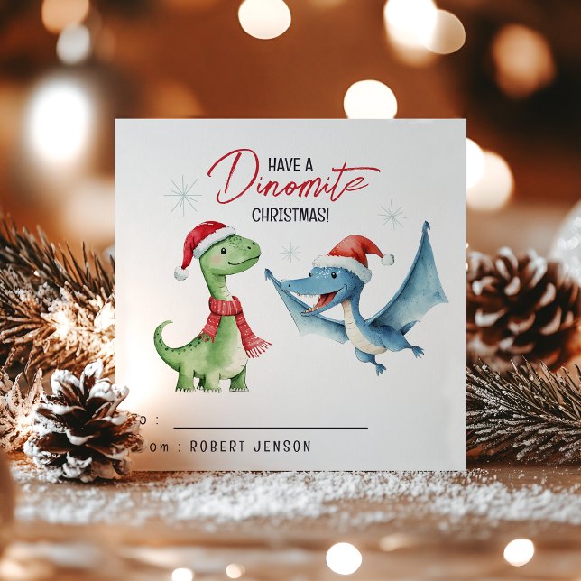 Kids Classroom Dinosaur Christmas Holiday Card (Creator Uploaded)