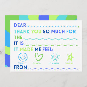 Kids Classroom Thank You Cards   Fill In The Blank